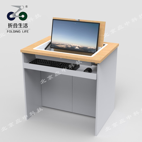 Q1單人位顯示器隱藏電腦桌，多功能翻轉電腦桌